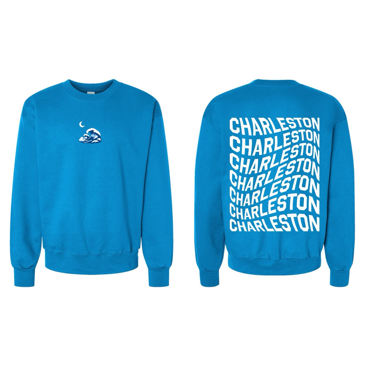 Charleston Wavy Navy Crewneck Sweatshirt