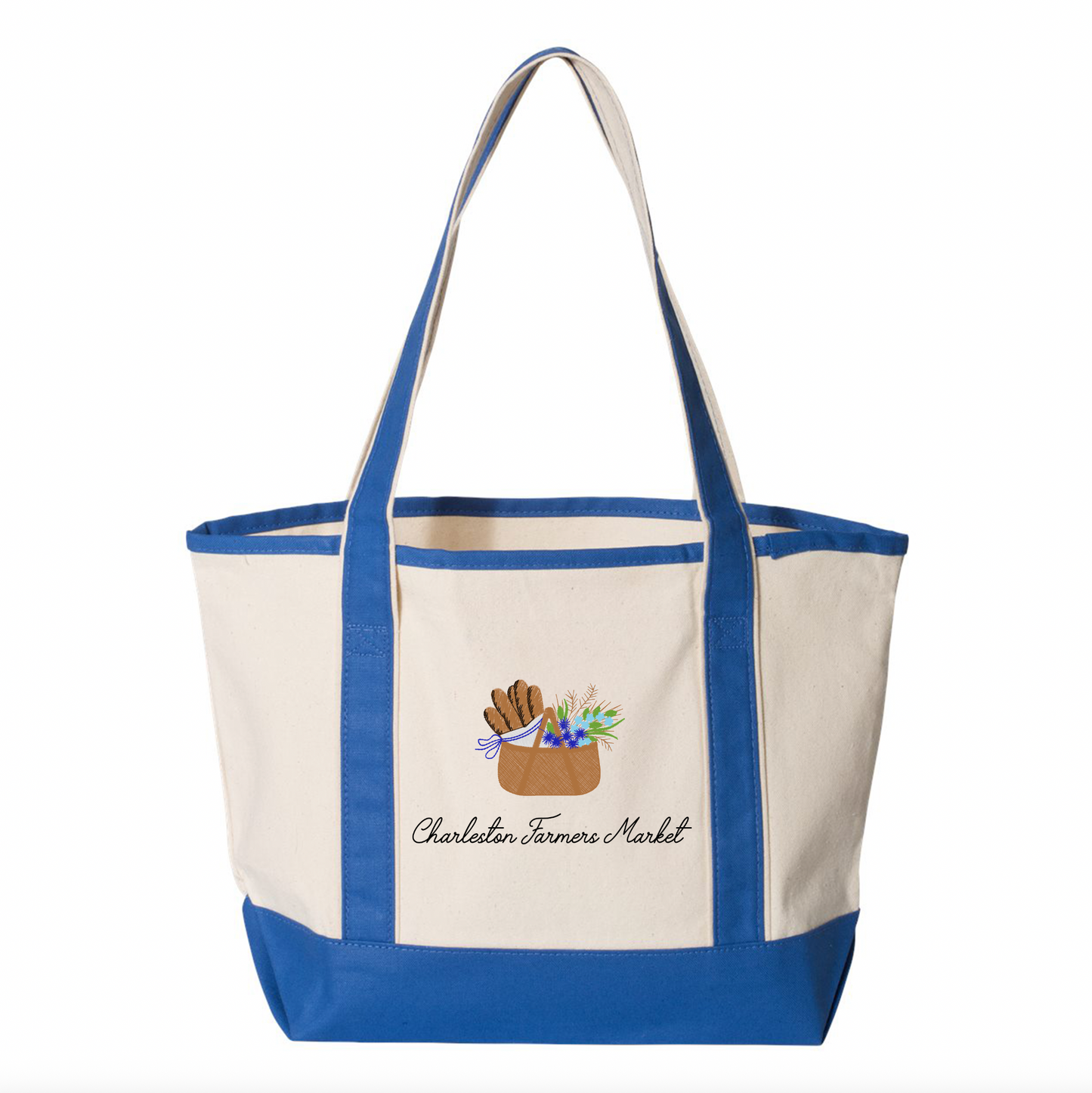 Charleston Farmers Market Royal Blue Totes