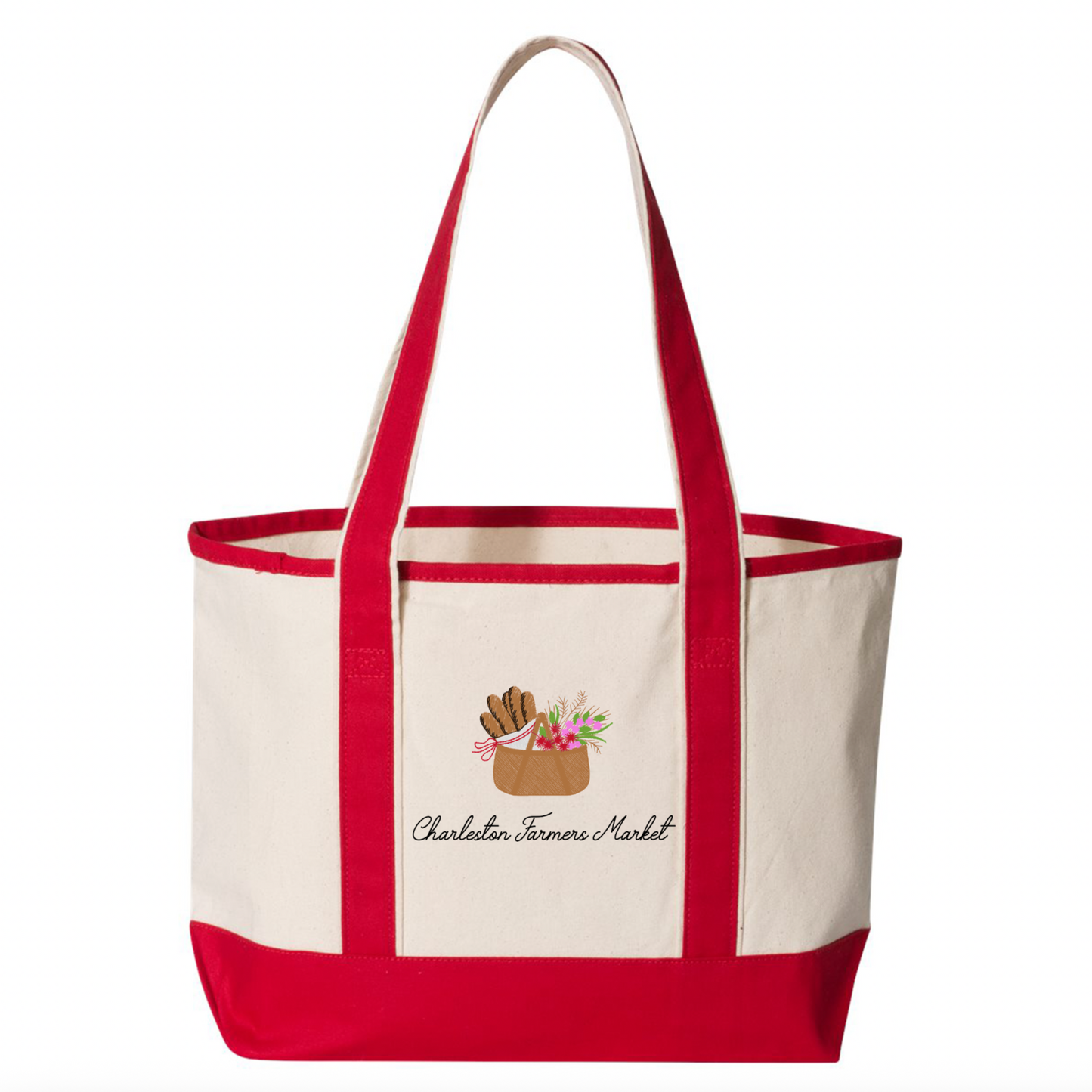 Charleston Farmers Market Red Totes