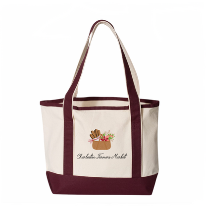 Charleston Farmers Market Maroon Totes