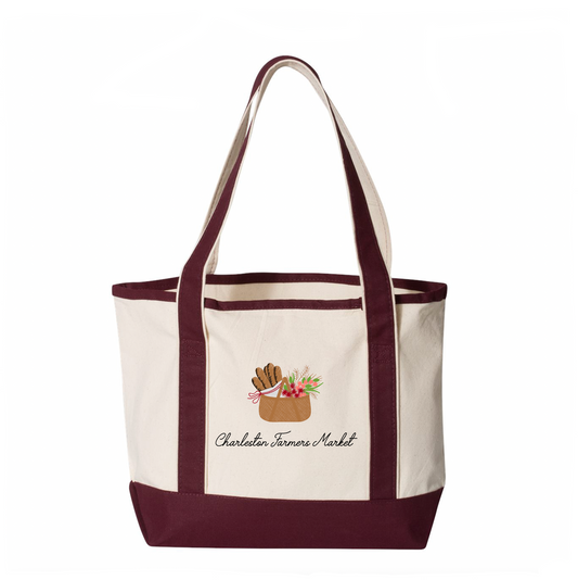 Charleston Farmers Market Maroon Totes