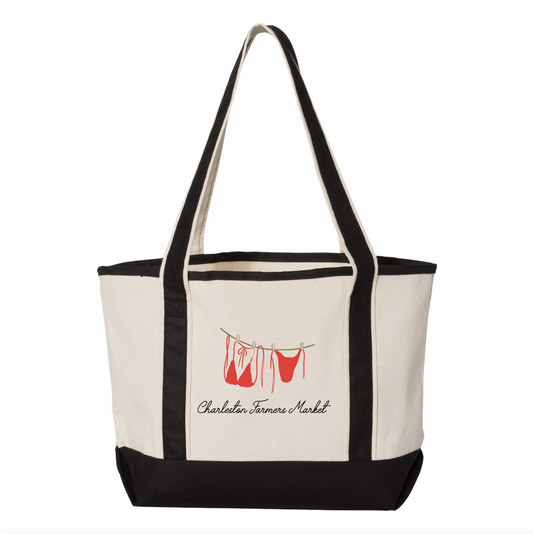 Charleston Farmers Market Black Tote Bags